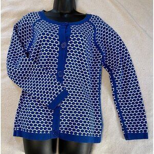 Pendleton Sweater Reversible Polka Dot Big Button Cotton Women's Medium Vintage